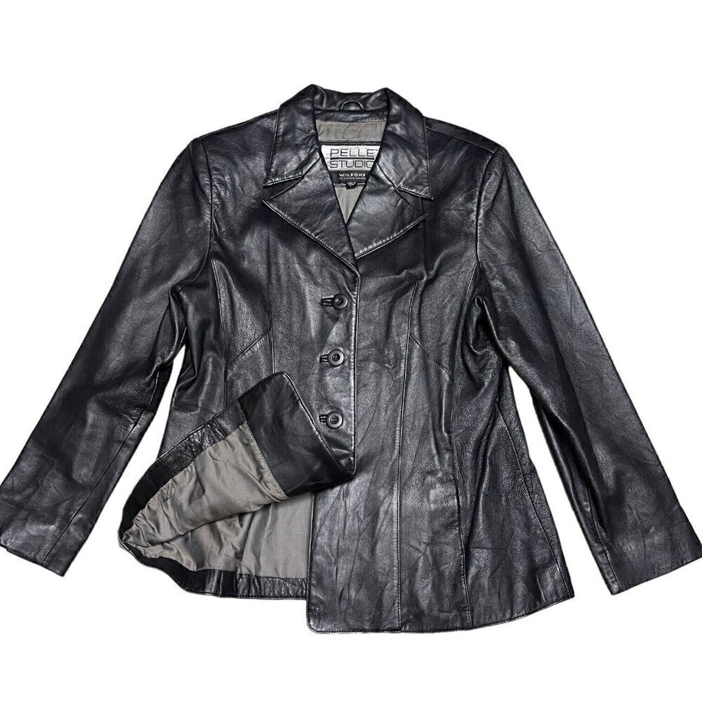 Wilson’s Leather Pelle Studio Vintage Leather Designer Luxury Jacket Medium